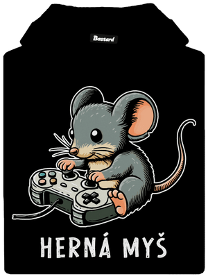 Herná myš pánska mikina klokanka Black