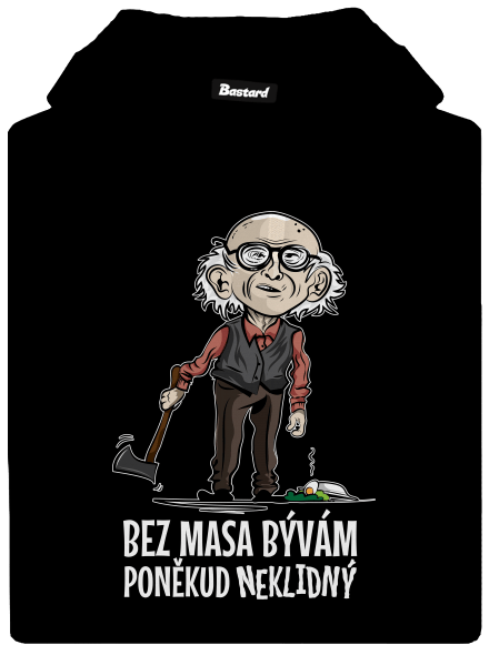 Neklidný bez masa pánska mikina klokanka Black