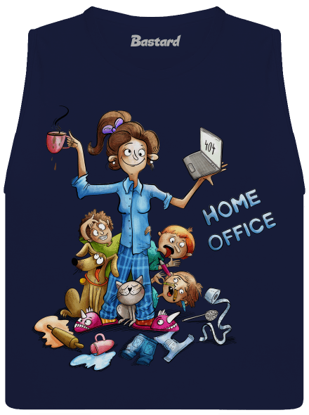 Mamičky home office dámske tielko voľné Navy