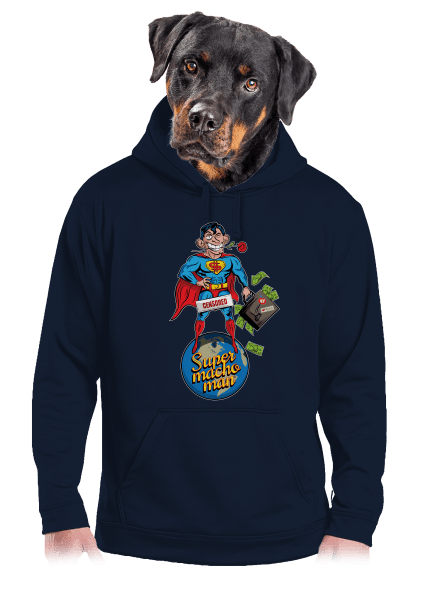 Supermachoman pánska mikina klokanka Navy