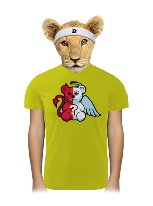 Anjel vs. diabol detské športové tričko Neon Yellow