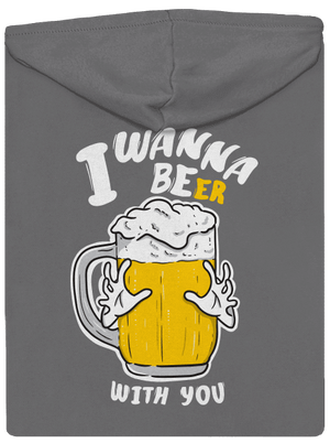 I wanna beer dámska mikina na zips Steel Gray