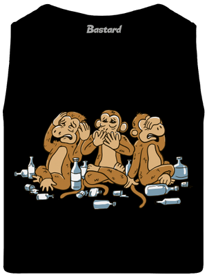 Trojnásobná opica pánske tielko Black