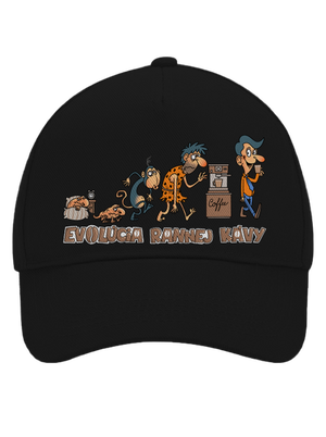 Evolúcia rannej kávy šiltovka baseballka Black