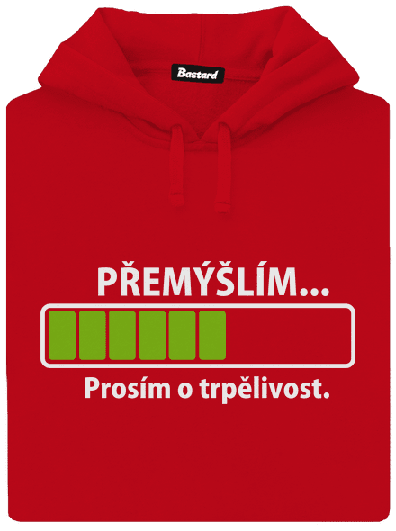 Premýšľam pánska mikina klokanka Red