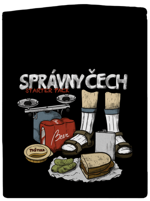 Správny Čech pánska mikina na zips Black