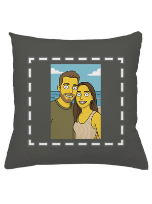 Simpsonovi z vlastnej fotky vankúš Gray Pol