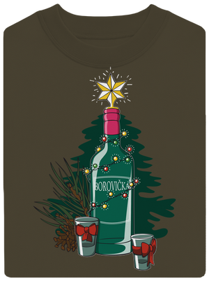 Vianočná borovička unisex mikina bez kapucne Urban Khaki