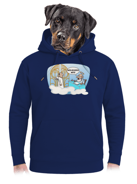 Nebeská aplikácia unisex mikina premium Navy