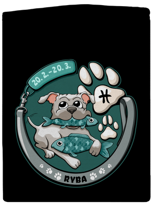 Psí horoskop: Ryba dámska mikina na zips Black