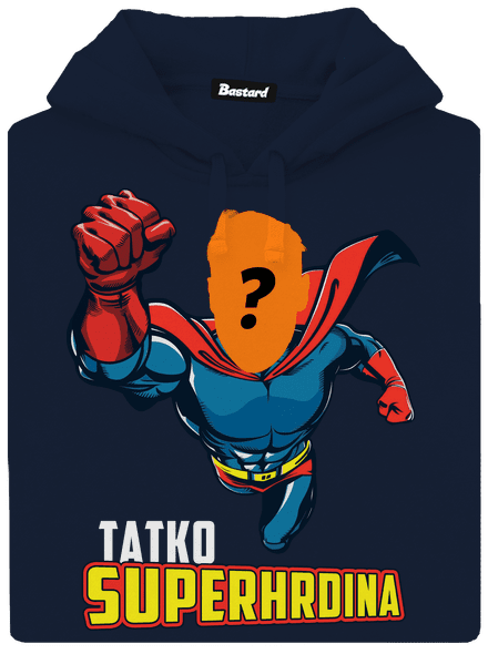Tatko superhrdina pánska mikina klokanka Navy