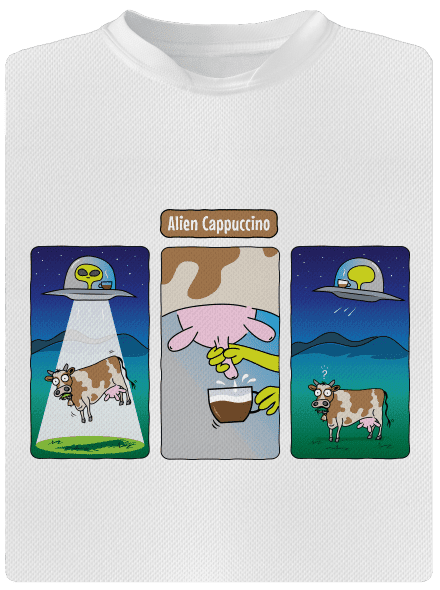 Alien Cappuccino detské športové tričko White