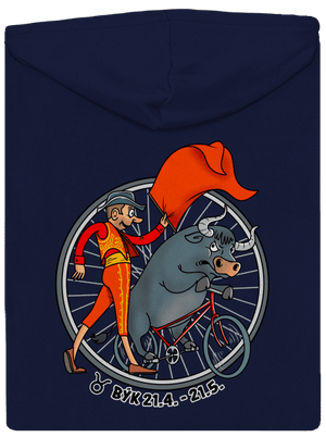 Cyklistický horoskop: Býk pánska mikina na zips Navy