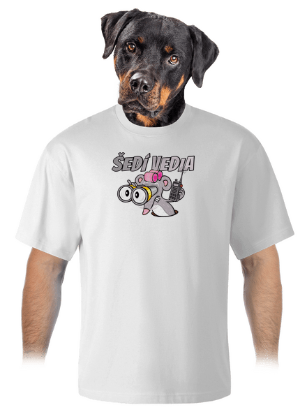 Šedí vedia - myš unisex tričko oversized White