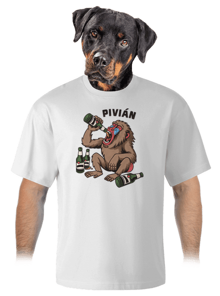 Pivián unisex tričko oversized White