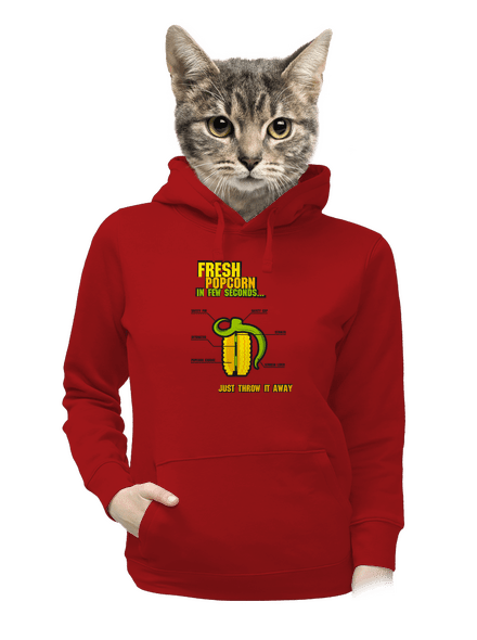 Popcorn grenade dámska mikina klokanka Red Mal