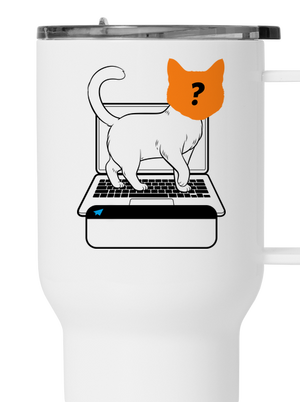 Mačka na klávesnici termohrnček White