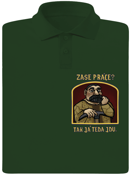 Zase práce? pánska polokošeľa Bottle Green Mal