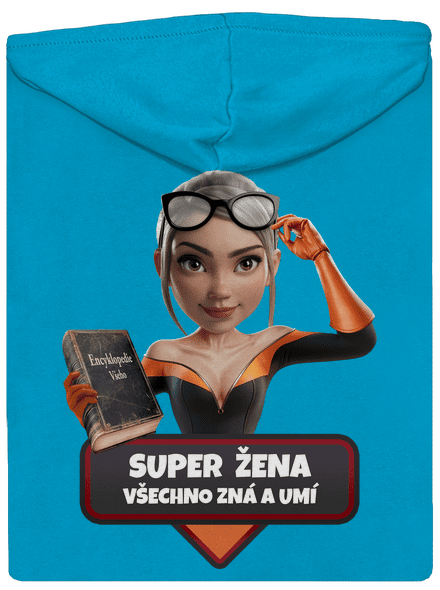 Super mama dámska mikina na zips Blue Atol