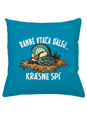 Ranné vtáča spí vankúš Blue Turquoise