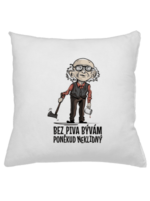 Neklidný bez piva vankúš White