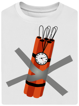 Dynamit unisex tričko oversized White