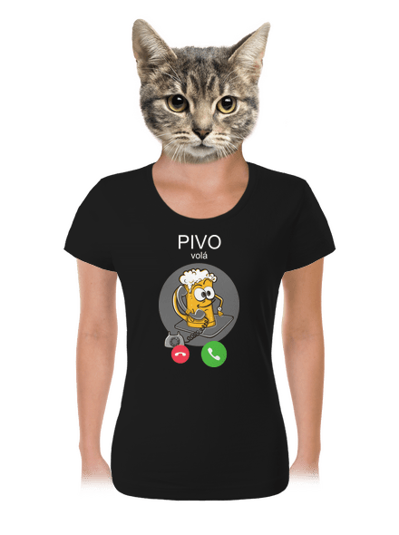 Pívo volá dámske tričko Black