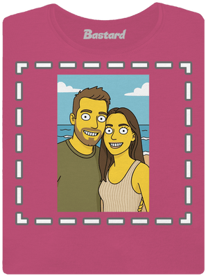 Simpsonovi z vlastnej fotky dámske tričko s lemom Magenta