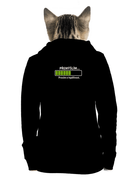Premýšľam dámska mikina na zips Black