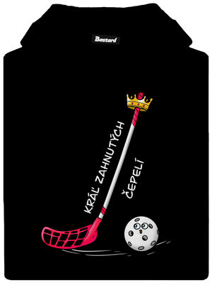 Kráľ zahnutých čepelí - florbal pánska mikina klokanka Black