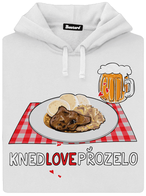 Knedlo vepřo zelo dámska mikina klokanka White