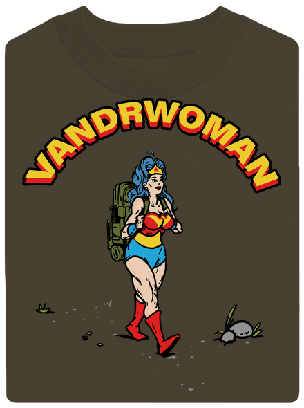Vandrwoman unisex mikina bez kapucne Urban Khaki
