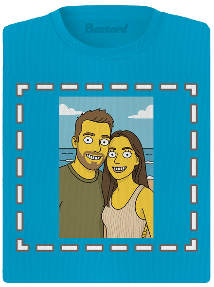 Simpsonovi z vlastnej fotky dámske športové tričko Blue Atol