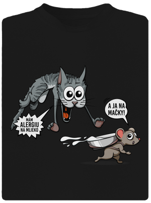 Alergická mačka a myš pánske športové tričko Black