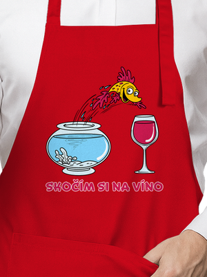 Skočím si na víno zástera Red