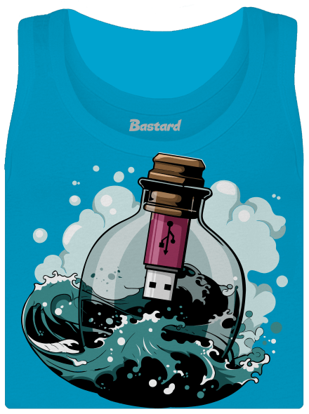 USB odkaz vo fľaši dámske tielko klasické Blue Atol
