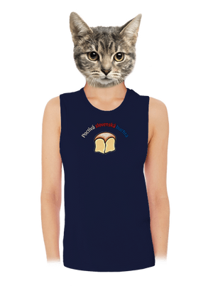 Poctivá buchta a klobása dámske tielko voľné Navy