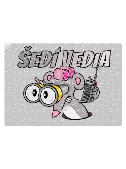 Šedí vedia - myš puzzle White