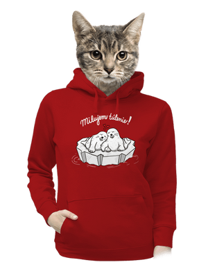 Milujem túlenie dámska mikina klokanka Red Mal