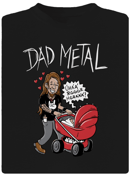 Dad metal pánske športové tričko Black