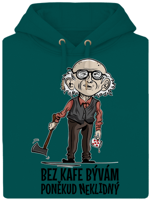 Neklidný bez kafe unisex mikina premium Emerald Green