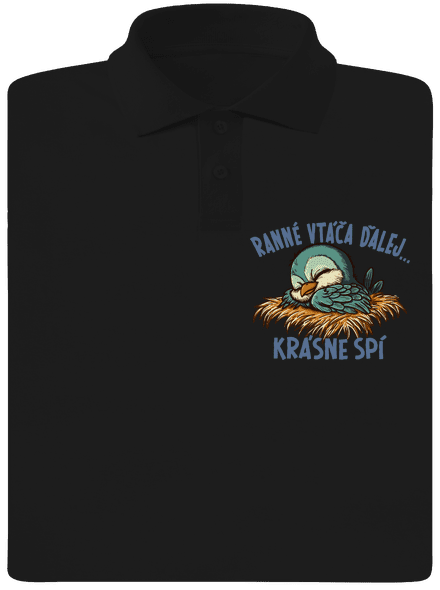 Ranné vtáča spí pánska polokošeľa Black