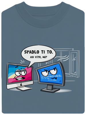 Mac vs. Windows unisex mikina bez kapucne Nordic Blue