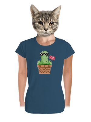 Pozor pichám dámske tričko prémium Petrol Blue