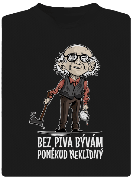 Neklidný bez piva pánske športové tričko Black
