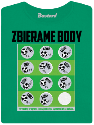 Zbierame body - futbal dámske tričko Kelly Green Mal