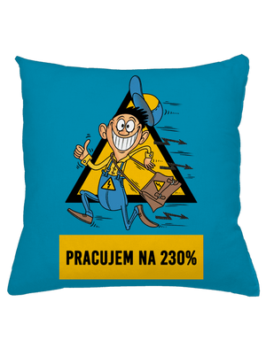 Pracujem na 230% vankúš Blue Turquoise