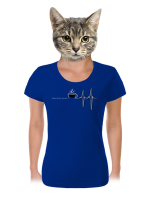 Coffee help dámske tričko Royal Blue Mal