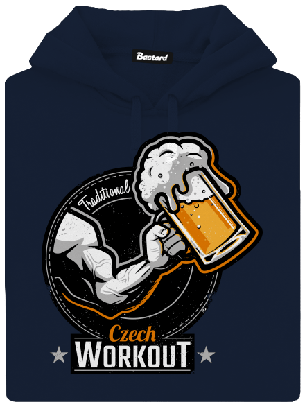 Czech workout pánska mikina klokanka Navy