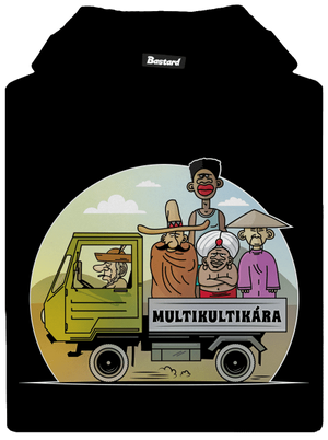 Multikultikára detská mikina klokanka Black